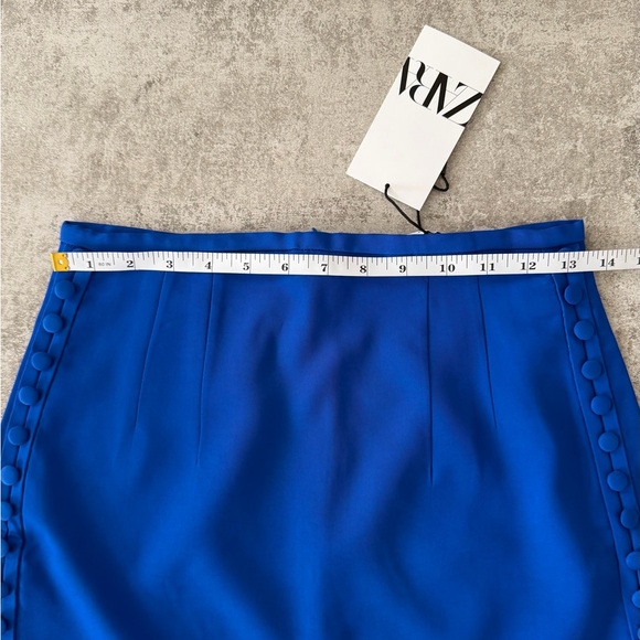 Zara Buttoned Satin Effect Mini Skirt NWT - Picture 10 of 11